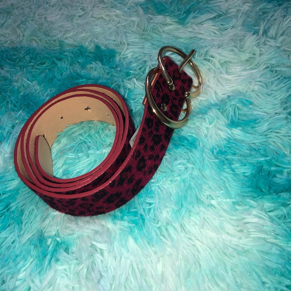 Red leopard print belt